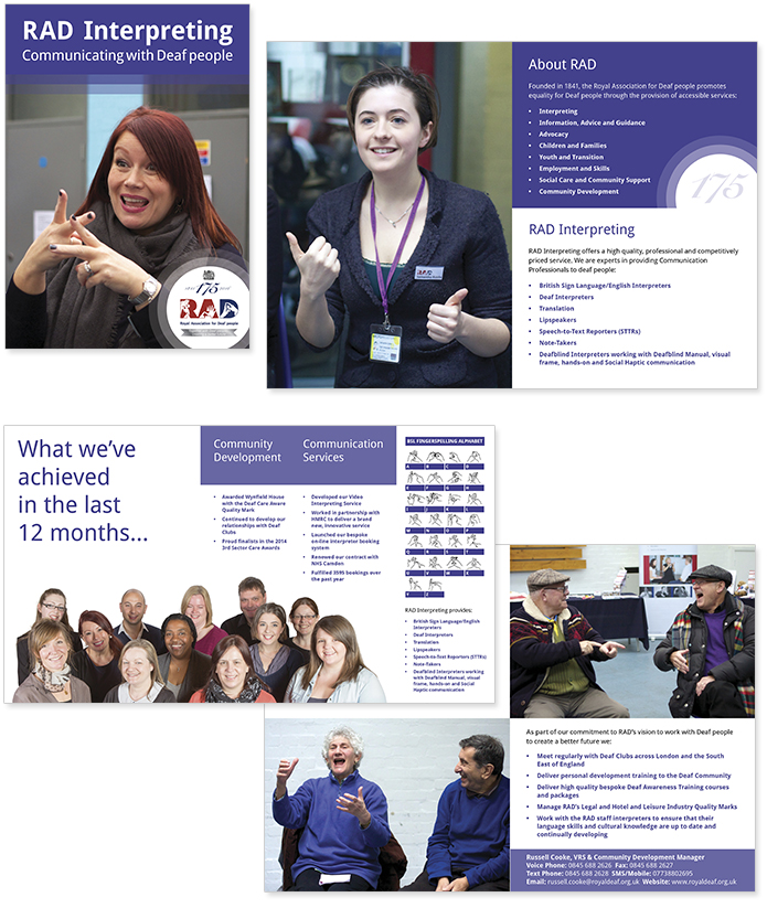 Brochure for the Royal Association for Deaf People